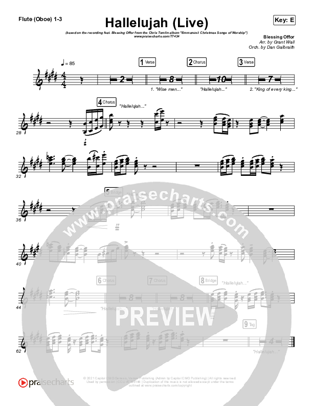 Hallelujah (Live) Flute/Oboe 1/2/3 (Chris Tomlin / Blessing Offor)