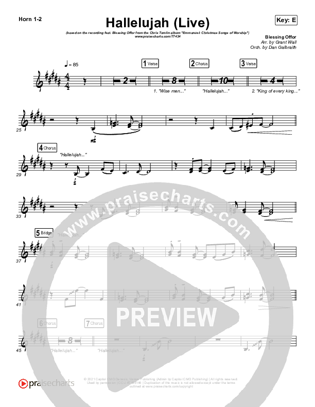Hallelujah (Live) French Horn 1/2 (Chris Tomlin / Blessing Offor)