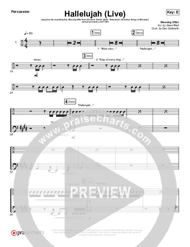 Hallelujah (Live) Percussion (Chris Tomlin / Blessing Offor)