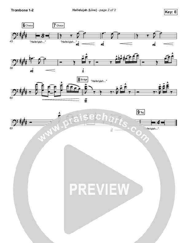Hallelujah (Live) Trombone 1/2 (Chris Tomlin / Blessing Offor)