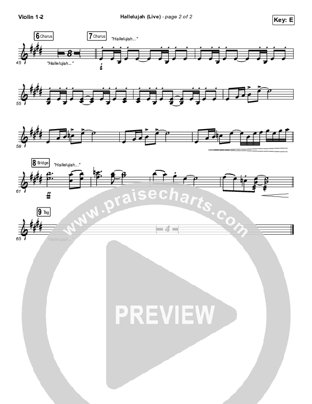 Hallelujah (Live) Violin 1/2 (Chris Tomlin / Blessing Offor)