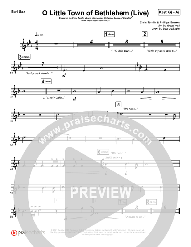 O Little Town Of Bethlehem (Live) Bari Sax (Chris Tomlin)