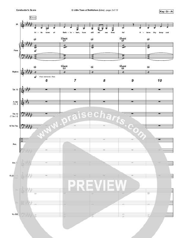 O Little Town Of Bethlehem (Live) Conductor's Score (Chris Tomlin)