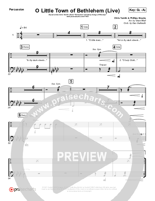 O Little Town Of Bethlehem (Live) Percussion (Chris Tomlin)