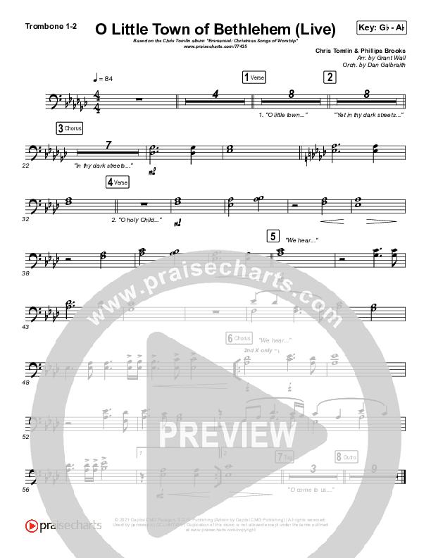 O Little Town Of Bethlehem (Live) Trombone 1/2 (Chris Tomlin)