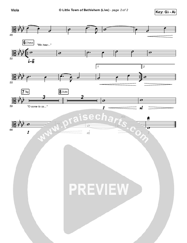 O Little Town Of Bethlehem (Live) Viola (Chris Tomlin)