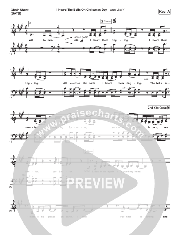 I Heard The Bells On Christmas Day (Live) Choir Vocals (SATB) (Chris Tomlin)