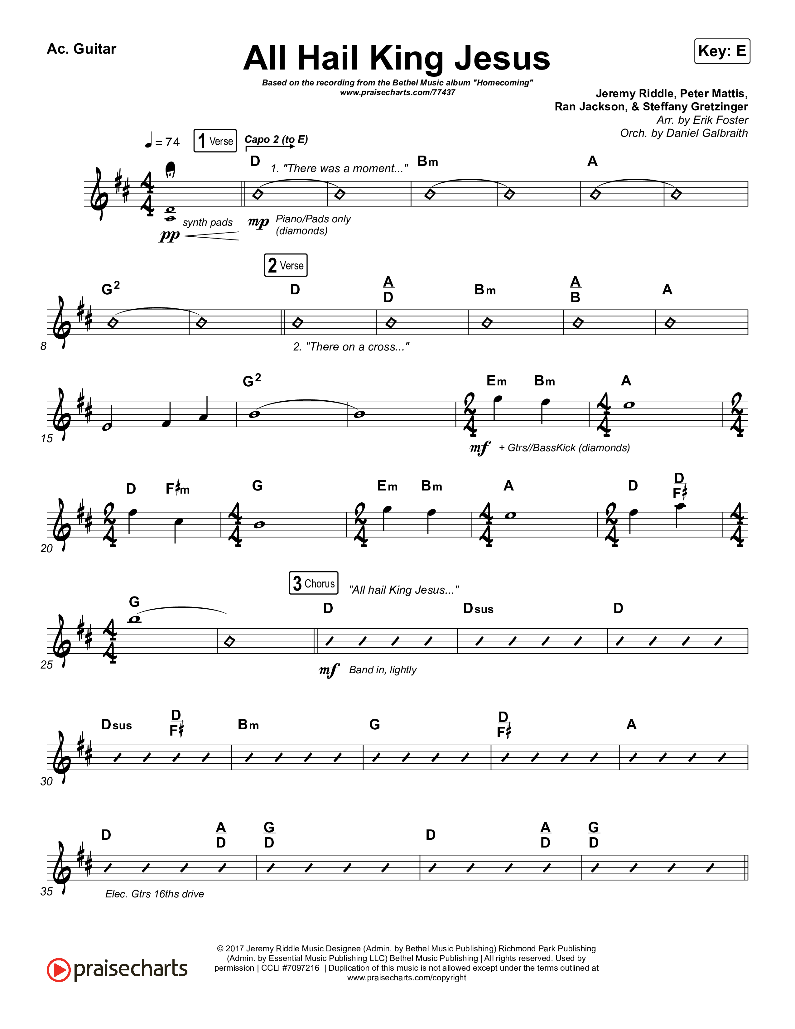 All Hail King Jesus (Live) Acoustic Guitar (Bethel Music / Bethany Wohrle)