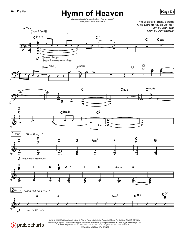 Hymn Of Heaven (Live) Acoustic Guitar (Bethel Music / Brian Johnson / Zahriya Zachary)