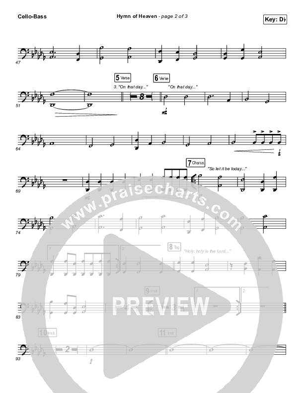 Hymn Of Heaven (Live) Cello/Bass (Bethel Music / Brian Johnson / Zahriya Zachary)