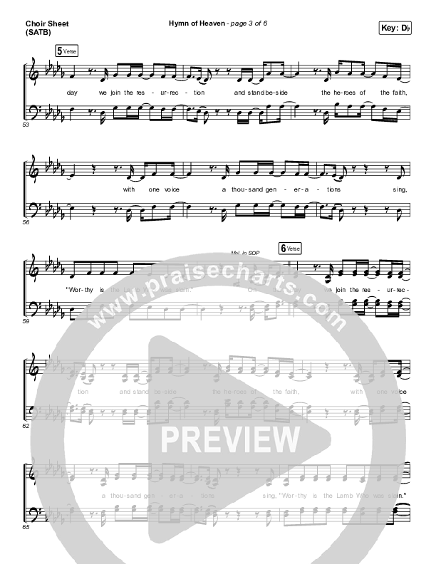 Hymn Of Heaven (Live) Choir Vocals (SATB) (Bethel Music / Brian Johnson / Zahriya Zachary)