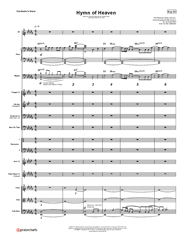 Hymn Of Heaven (Live) Conductor's Score (Bethel Music / Brian Johnson / Zahriya Zachary)