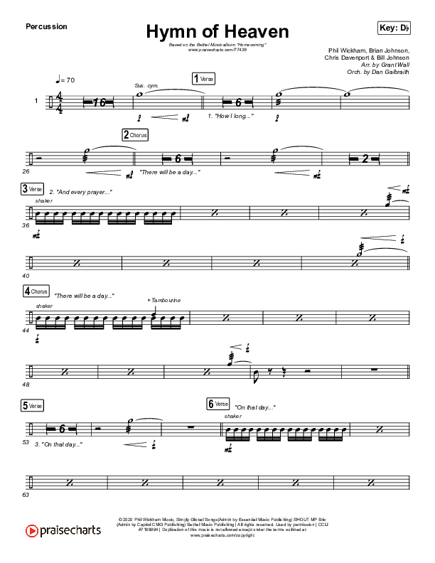 Hymn Of Heaven (Live) Percussion (Bethel Music / Brian Johnson / Zahriya Zachary)