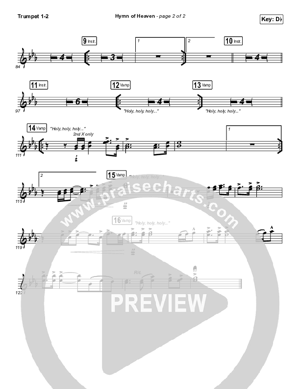 Hymn Of Heaven (Live) Trumpet 1,2 (Bethel Music / Brian Johnson / Zahriya Zachary)