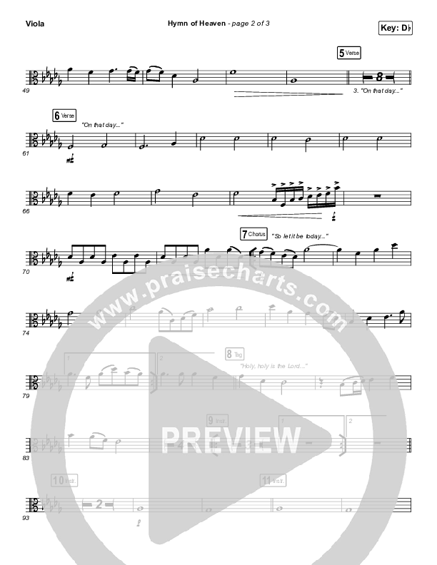 Hymn Of Heaven (Live) Viola (Bethel Music / Brian Johnson / Zahriya Zachary)