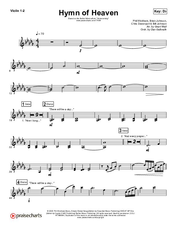 Hymn Of Heaven (Live) String Pack (Bethel Music / Brian Johnson / Zahriya Zachary)