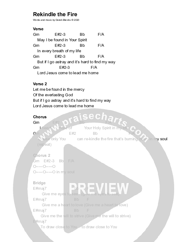 Rekindle The Fire Chords PDF (Revival Worship) PraiseCharts