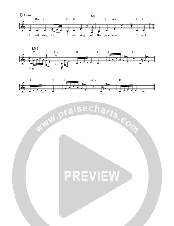 I Will Sing (Canyon Sessions) Lead Sheet (Sandra McCracken)