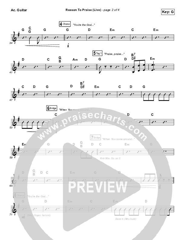 Reason To Praise (Live) Acoustic Guitar (Bethel Music / Cory Asbury / Naomi Raine)