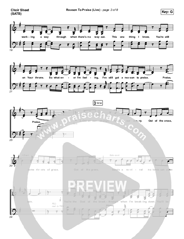 Reason To Praise (Live) Choir Vocals (SATB) (Bethel Music / Cory Asbury / Naomi Raine)