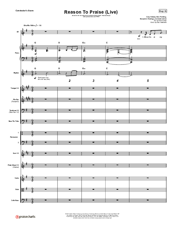 Reason To Praise (Live) Conductor's Score (Bethel Music / Cory Asbury / Naomi Raine)