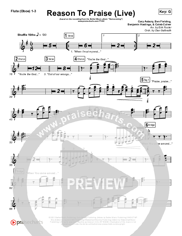 Reason To Praise (Live) Wind Pack (Bethel Music / Cory Asbury / Naomi Raine)