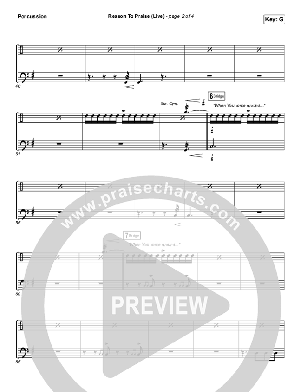 Reason To Praise (Live) Percussion (Bethel Music / Cory Asbury / Naomi Raine)