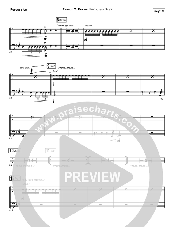 Reason To Praise (Live) Percussion (Bethel Music / Cory Asbury / Naomi Raine)