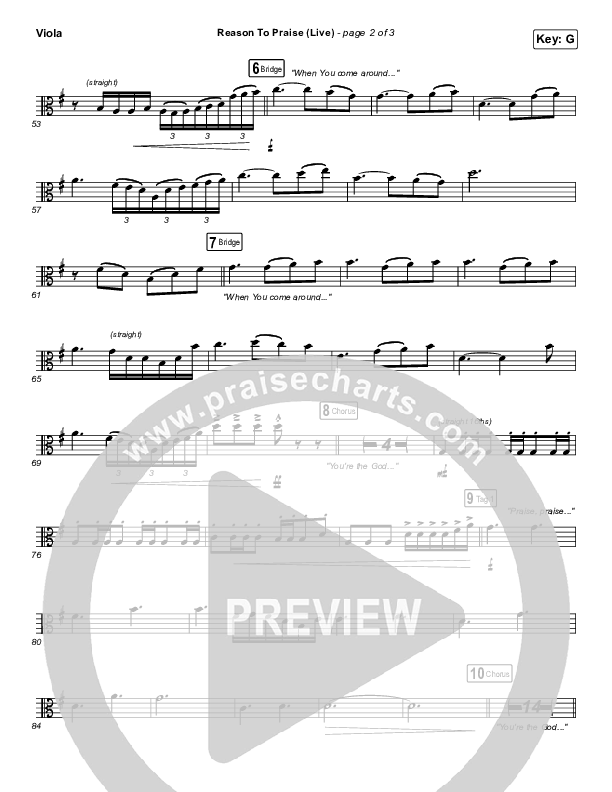 Reason To Praise (Live) Viola (Bethel Music / Cory Asbury / Naomi Raine)