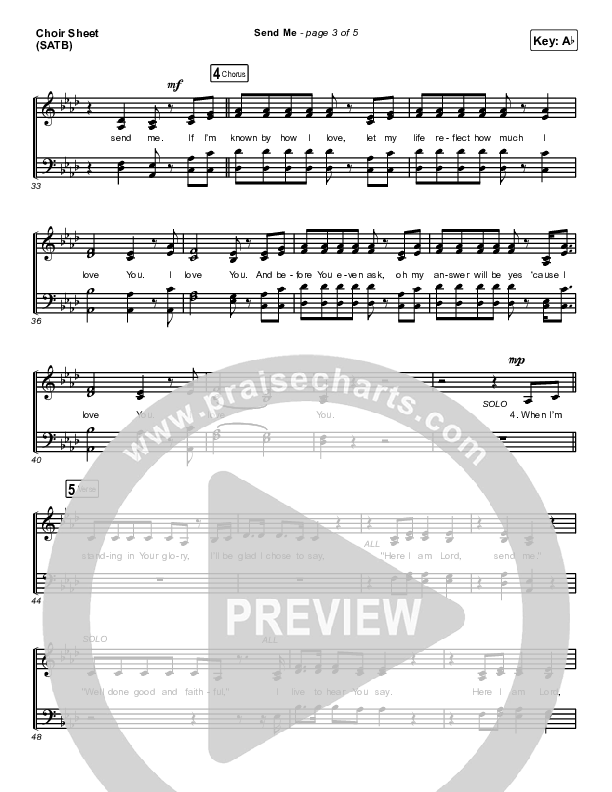Send Me (Live) Choir Sheet (SATB) (Bethel Music / Jenn Johnson / Chris Quilala)