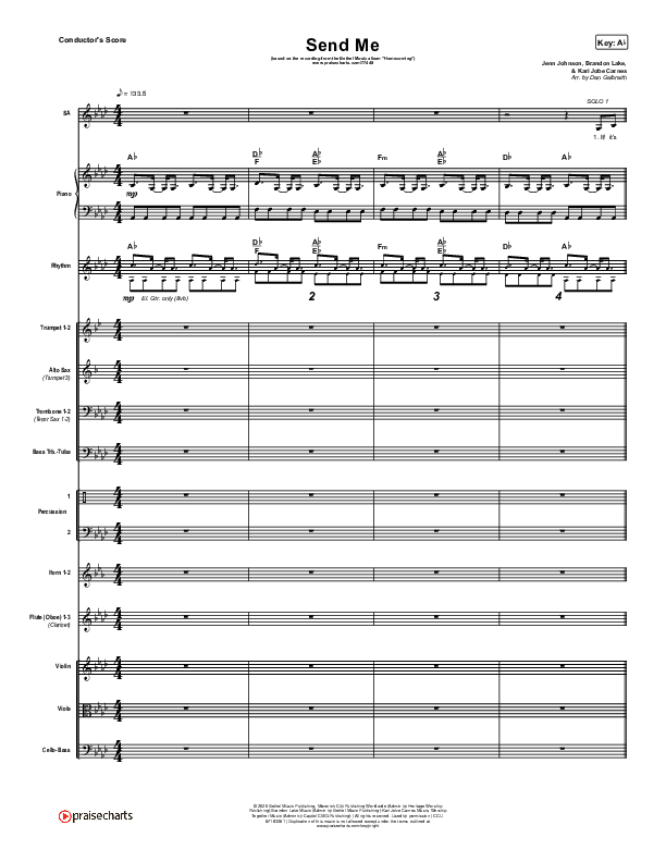 Send Me (Live) Conductor's Score (Bethel Music / Jenn Johnson / Chris Quilala)