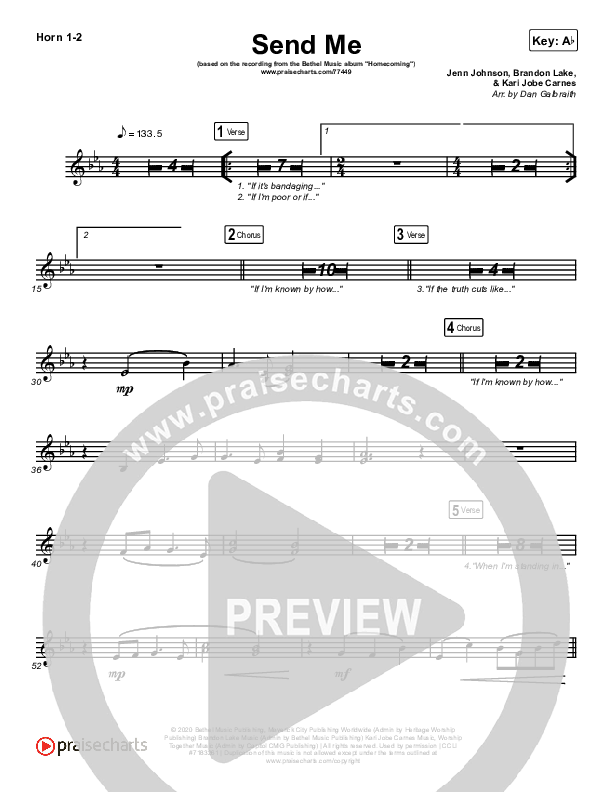 Send Me (Live) Brass Pack (Bethel Music / Jenn Johnson / Chris Quilala)