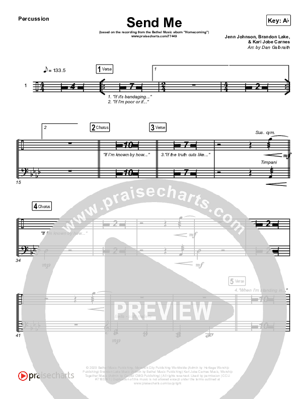 Send Me (Live) Percussion (Bethel Music / Jenn Johnson / Chris Quilala)