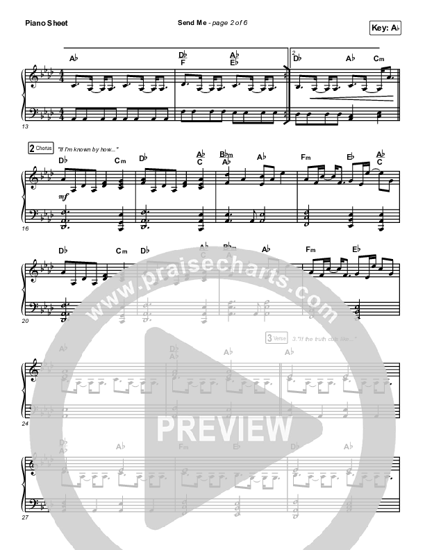 Send Me (Live) Piano Sheet (Bethel Music / Jenn Johnson / Chris Quilala)