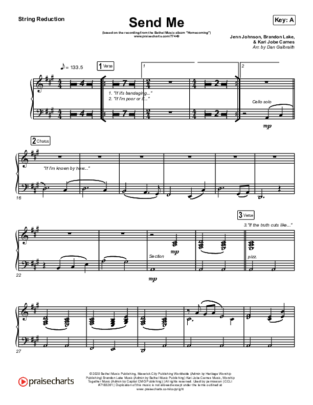 Send Me (Live) String Reduction (Bethel Music / Jenn Johnson / Chris Quilala)
