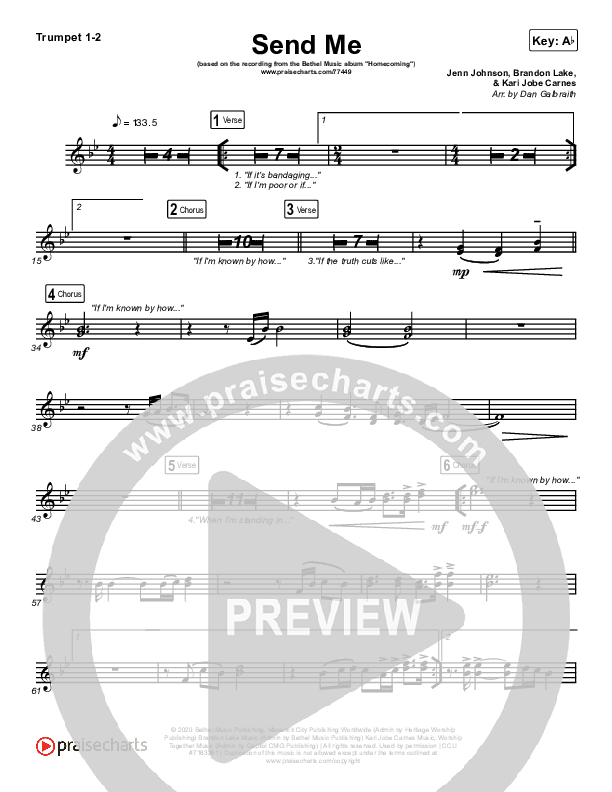 Send Me (Live) Brass Pack (Bethel Music / Jenn Johnson / Chris Quilala)