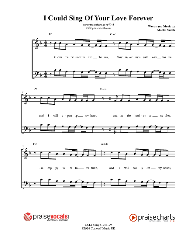 I Could Sing Of Your Love Forever Lead Sheet (PraiseVocals)