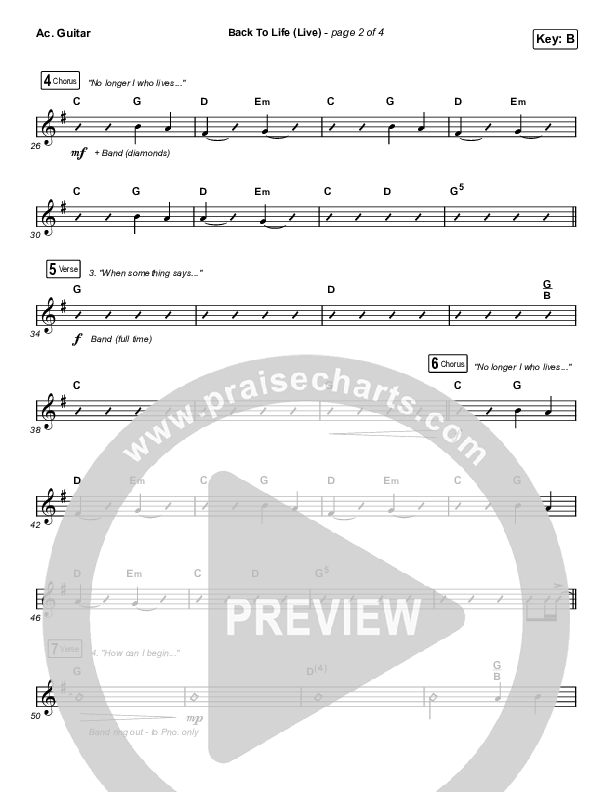 Back To Life (Live) Acoustic Guitar (Bethel Music / Zahriya Zachary)