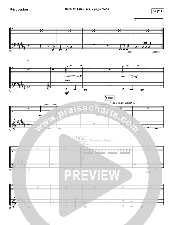 Back To Life (Live) Percussion (Bethel Music / Zahriya Zachary)