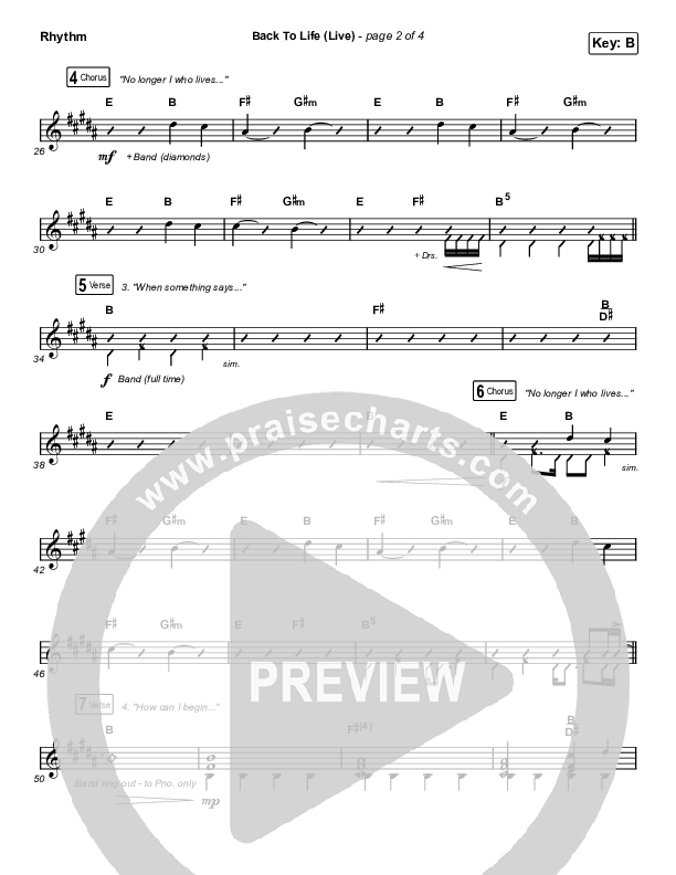 Back To Life (Live) Rhythm Pack (Bethel Music / Zahriya Zachary)