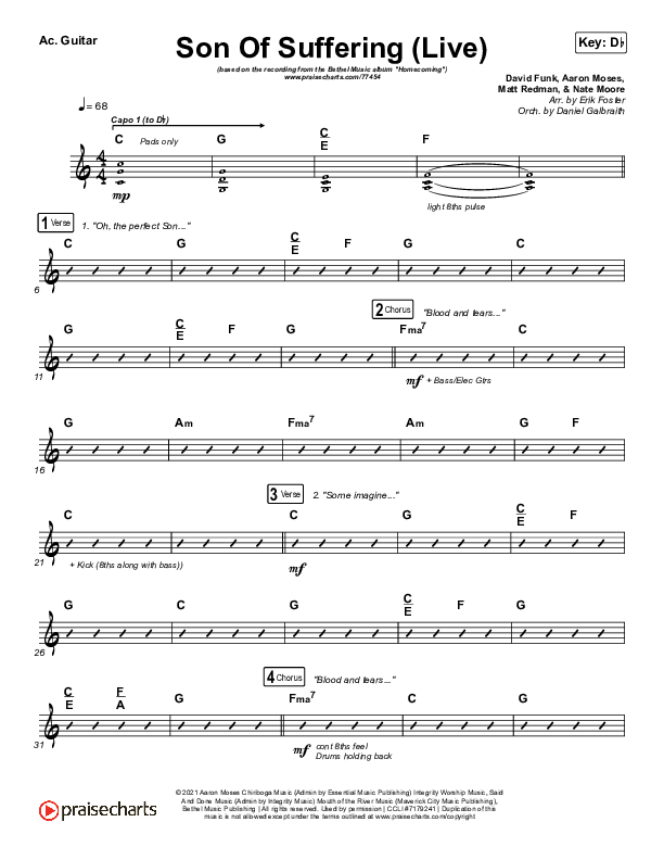 Son Of Suffering (Live) Acoustic Guitar (Bethel Music / David Funk / Matt Redman)