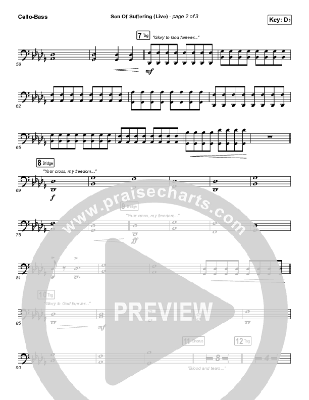 Son Of Suffering (Live) Cello/Bass (Bethel Music / David Funk / Matt Redman)