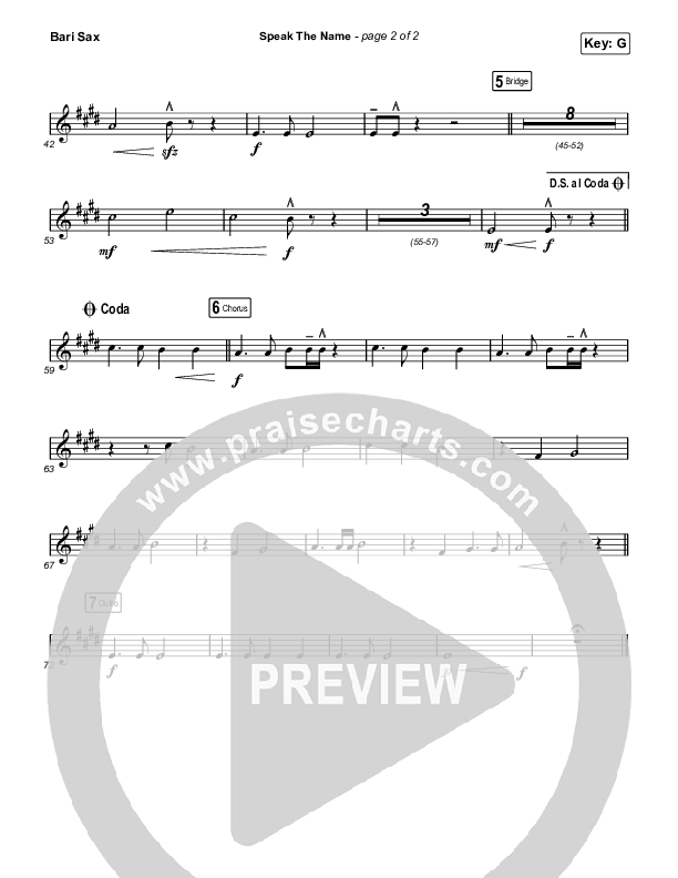 Speak The Name Bari Sax (Church Of The City / Ileia Sheraé)