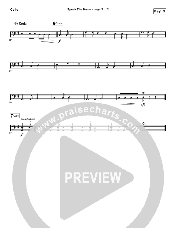 Speak The Name Cello (Church Of The City / Ileia Sheraé)