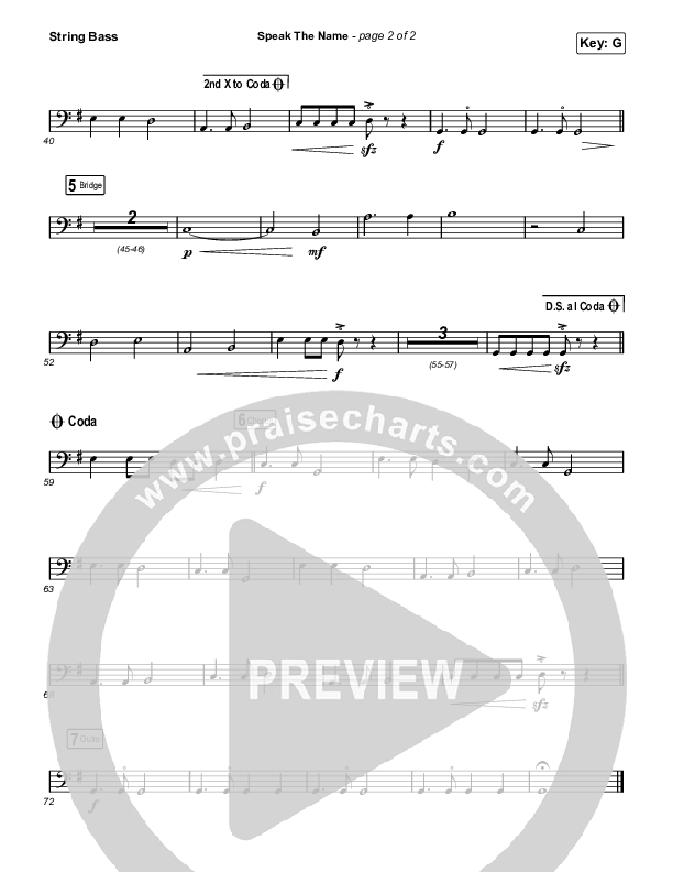 Speak The Name Double Bass (Church Of The City / Ileia Sheraé)