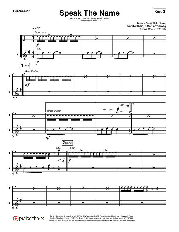 Speak The Name Percussion (Church Of The City / Ileia Sheraé)