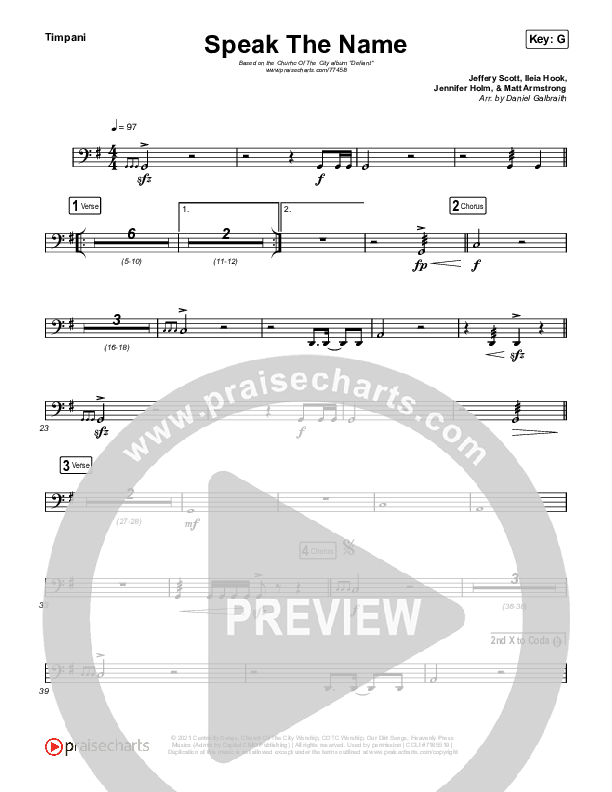 Speak The Name Timpani (Church Of The City / Ileia Sheraé)