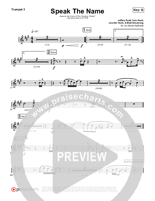 Speak The Name Trumpet 3 (Church Of The City / Ileia Sheraé)