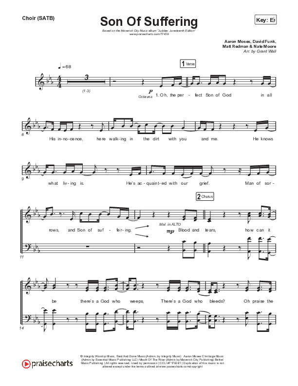 Son Of Suffering Choir Sheet (SATB) (Maverick City Music)