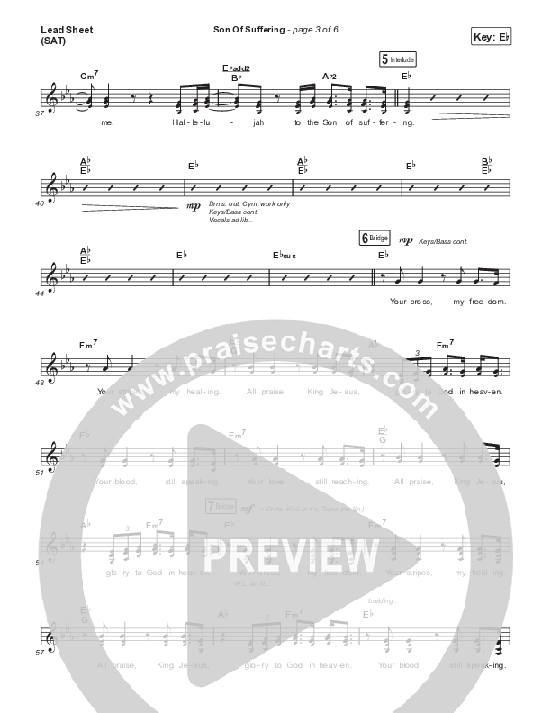 Son Of Suffering Lead Sheet (SAT) (Maverick City Music)